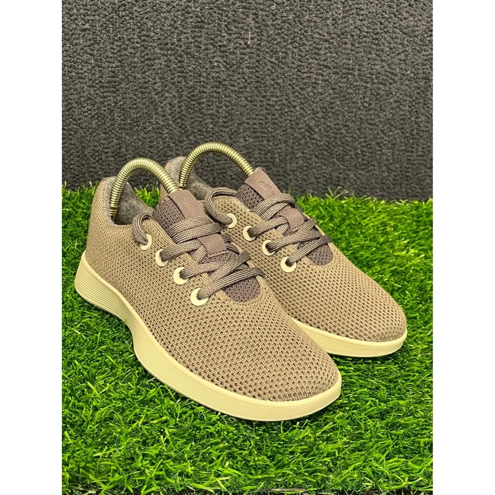 Allbirds Tree Runners Womens Taupe Brown Mesh Lace Up Sneakers Walking Shoes